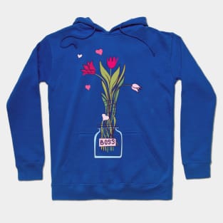 Girl boss tulip flowers in vase Hoodie